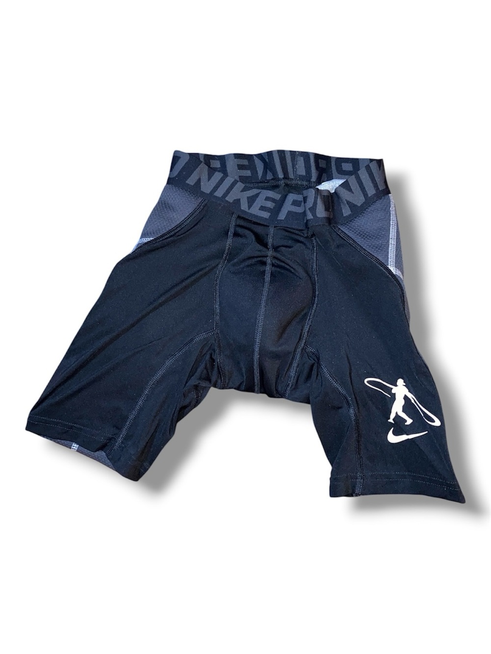 Nike boys Black Compression baseball sliding shorts with cup